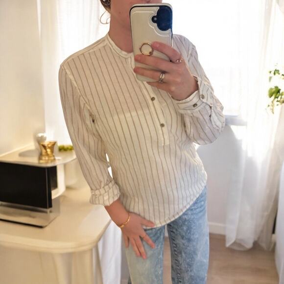 Jack & Jones Men's Summer Half Placket Long-Sleeves Shirt M Slim - Picture 1 of 6